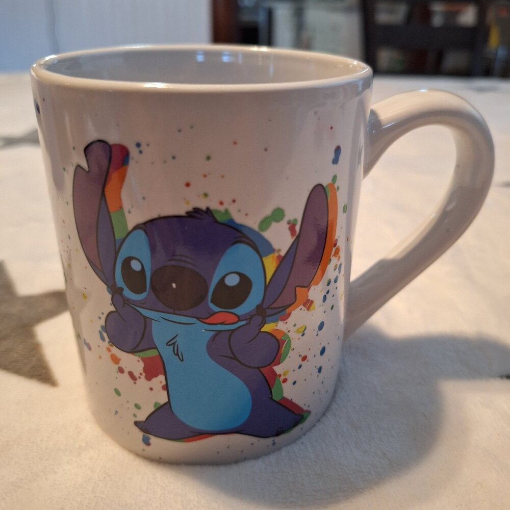 Disney Lilo & Stitch Weird But Awesome Glitter Splatter 14oz Ceramic Coffee Mug